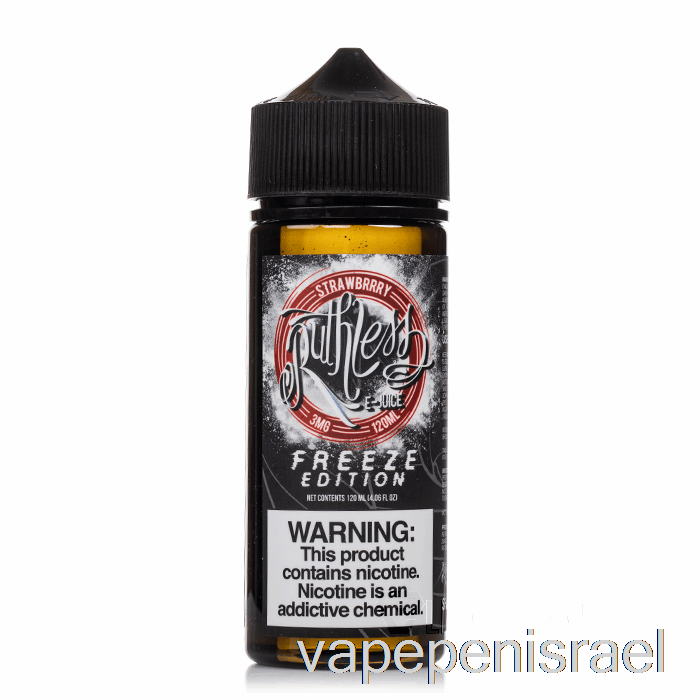 חד פעמי Vape Israel Strawberry - מהדורת הקפאה - אדים חסרי רחמים - 120 מ"ל 0 מ"ג